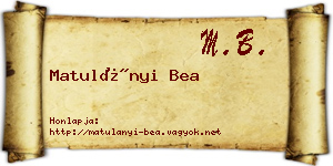 Matulányi Bea névjegykártya